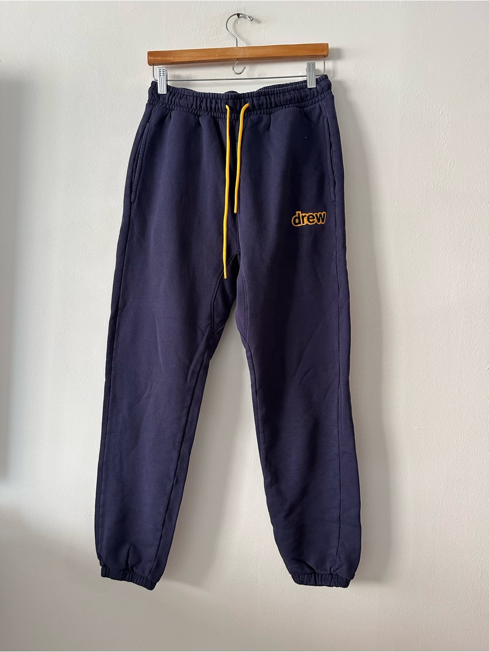 Drew House Sweatpants navy blue w/ yellow sting classic logo size medium